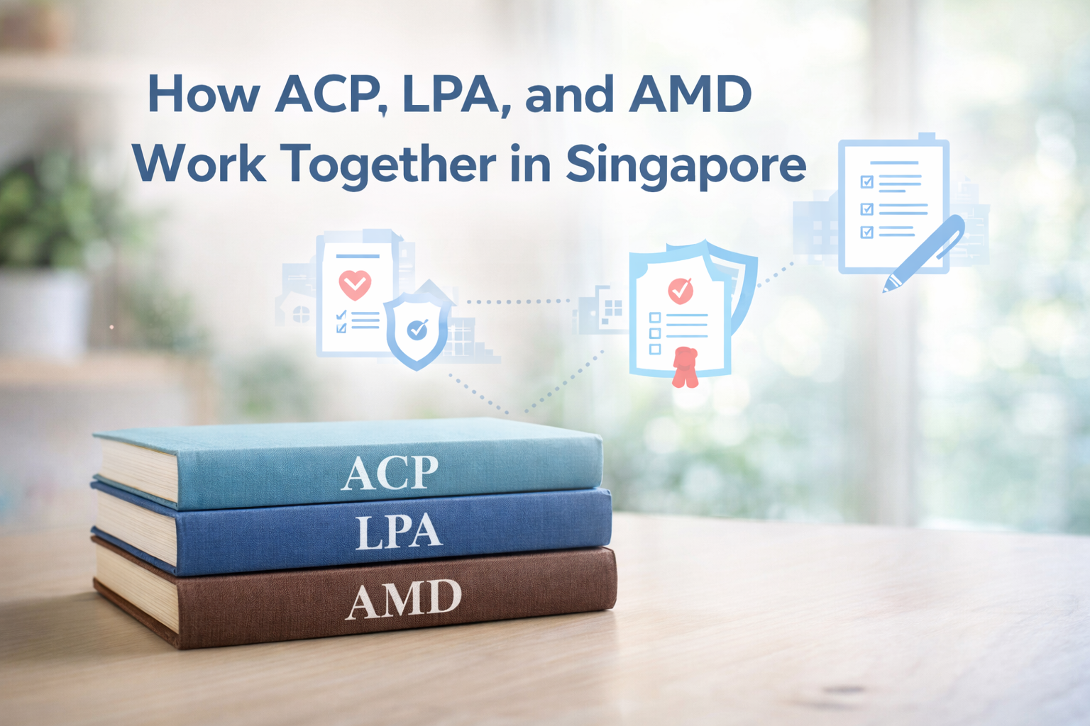 象征在新加坡情境下平静思考 ACP、LPA 与 AMD 规划决策的画面（示意）